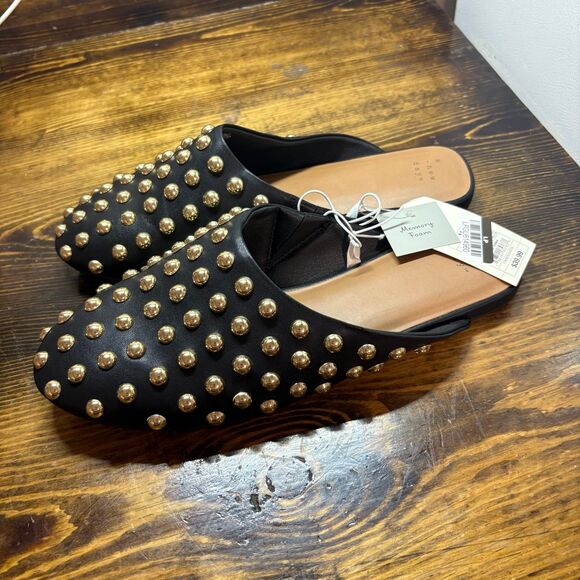 A New Day Black And Gold Studded Mule Size 11 - Picture 1 of 8